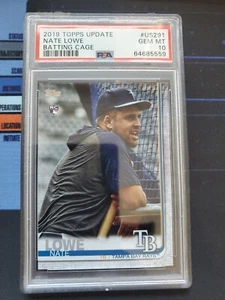 2019 Topps Update SSP Nate Lowe Batting Cage POPULATION 8 - Picture 1 of 2