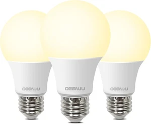 **A19 LED Light Bulbs 8W 60W Equivalent Soft White 2700K E26 3 Pack Non-Dimmable - Picture 1 of 5