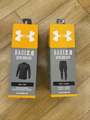 Under Armour Men's ColdGear Base 2.0 Baselayer Set Shirt And Leggings Black XL - Image 1 of 4