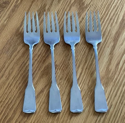 Oneida American Colonial 4 tenedores de ensalada de acero inoxidable satinado marca de cubo de 6 1/2" Foto 1 de 4