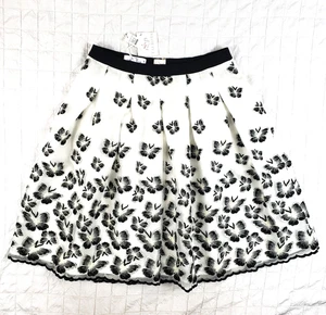 NEU RSVP Talbots Gr. 10 weiß schwarz bestickt Schmetterling Organza Rock Fee Neu mit Etikett - Bild 1 von 15