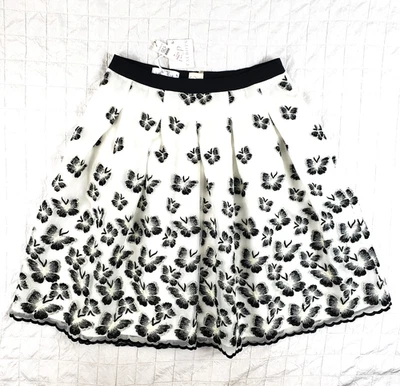 NEW RSVP Talbots Sz 10 White Black Embroidered Butterfly Organza Skirt Fairy NWT - Image 1 of 4