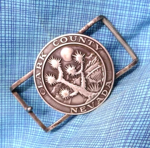 Clark County Nevada Government Seal Belt Buckle Sterling Silver Josten.Bowman#24 - Picture 1 of 16