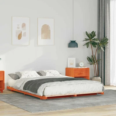 Struttura del letto Pino massello Letto piattaforma moderno salvaspazio vidaXL - Immagine 1 di 4