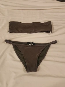 H&M Misguided Green Bikini Bottom Size 0 Top Size 4 - Picture 1 of 6