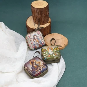 7x7cm Gebet Rosenkranz Aufbewahrung tasche Religiöse Artikel Anhänger - Picture 1 of 16