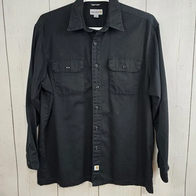 Carhartt Work Shirt Men’s XL Black Long Sleeve Button Up Relaxed Fit Gorpcore  - Image 1 of 4