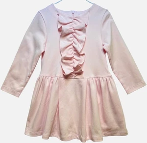 NWOT Patachou Long Sleeve Solid Light Pink Ruffled Pleated Dress, 3Y - Picture 1 of 2