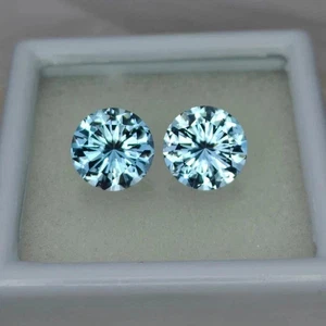 10 Ct 2 Pcs GIE Certified Rare Natural Blue Sapphire Loose Round Gemstone Cut - Picture 1 of 5