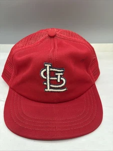 Vintage 80s St. Louis Cardinals MLB Red Plain Big Logo Snapback Hat Cap Men’s - Picture 1 of 7