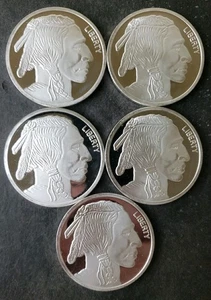 Lote de cinco rondas SilverTowne Silver Buffalo de 1 oz - Imagen 1 de 3