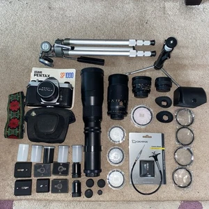 Photography Bundle Asahi Pentax Spotmatic SP1000 Camera Tripod Lens And More - Picture 1 of 13