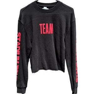 Justin Bieber Stadium Tour Dates Team Black Red Women's Sweatshirt Crewneck XS - Picture 1 of 5