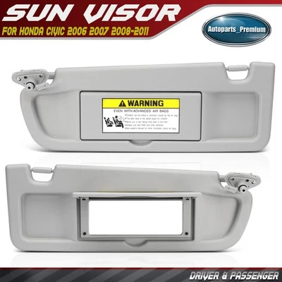 Par de parasol gris claro con espejo retrovisor para Honda Civic 2006-2008 83230SNAA01ZC Foto 1 de 4