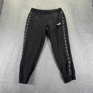 Puma Pant Mens XL Black Cotton Sweatpant Joggers Stretch Tapered Leg Performance - Picture 1 of 10