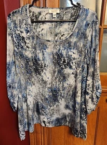 Dressbarn Tunika Oberteil Damen XL mehrfarbig bedruckt 3/4 Arm - sehr hübsch - Bild 1 von 2