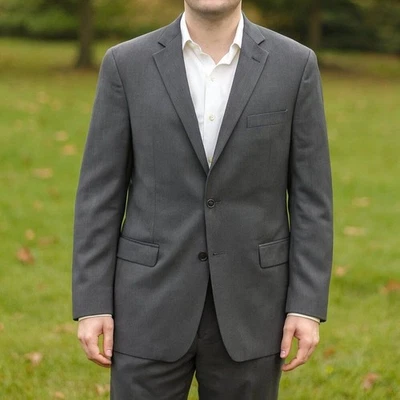 BROOKS BROTHERS MENS BLAZER Explorer Regent SPORT COAT grey wool 45R business - Image 1 of 4