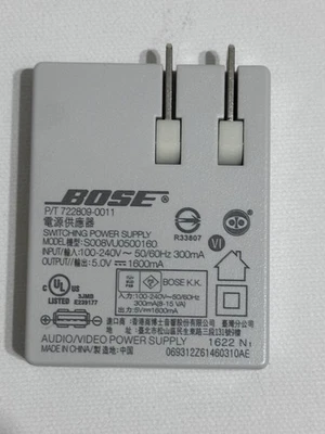 Adaptador de pared Bose para fuente de alimentación conmutada Soundlink S008VU0500160 Foto 1 de 3