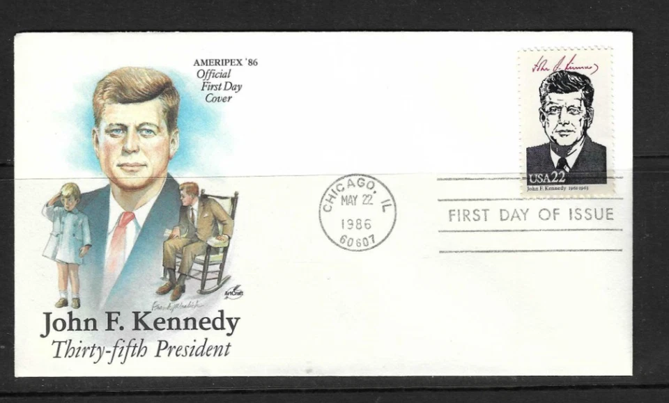 USA SC # 2219h Presidents - John F. Kennedy - FDC . Artcraft  cachet - Image 1 of 1