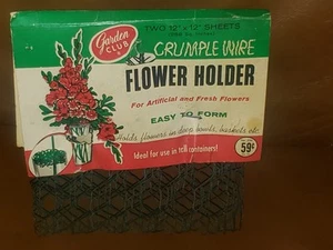 Vintage Knautsch Draht Blumenhalter einfach zu formen zu Vase Blumenarrangement Neu in Verpackung - Bild 1 von 2