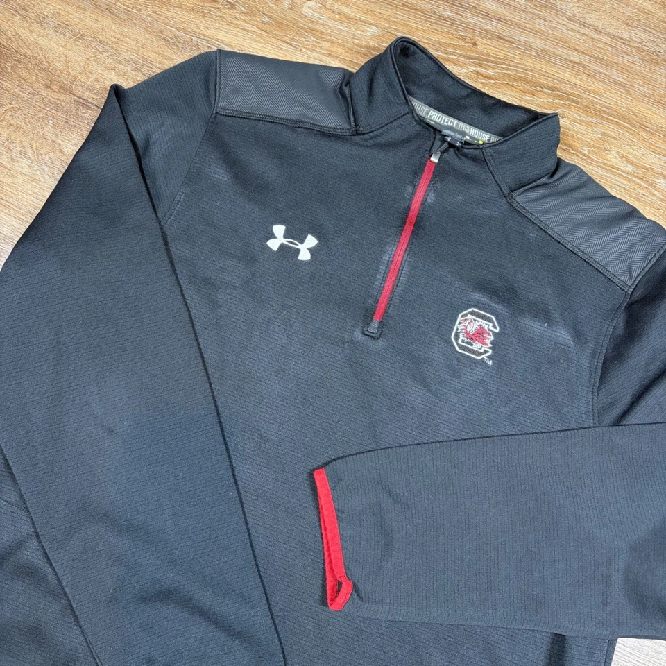 Under Armour Pullover Men's L South Carolina Gamecocks Loose Fit Black Red - Image 1 of 4