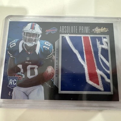NASTY  BILLS LOGO Robert Woods 2013 PANINI ABSOLUTE PRIME JUMBO PATCH 4/5  RARE - Image 1 of 4