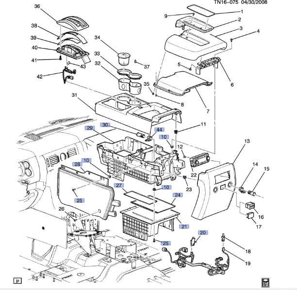 08-09 H2 Hummer Center Console 25983561 New GM NOS discontinued part - Image 1 of 1