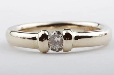 Diamond Ring 585 14kt Yellow Gold Solitaire Large 55 Top Foto 1 de 4