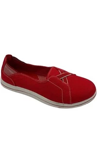 Clarks Cloudsteppers Canvas Slip-Ons Breeze Skip Red - Picture 1 of 3