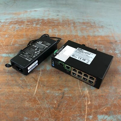 BV-Tech 10 Port PoE+ Industrial DIN Rail Switch (8 PoE+ Ports | Gigabit  w/Power - Image 1 of 4