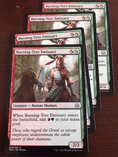 Magic the Gathering 4x BURNING-TREE EMISSARY MTG Duel Deck Mind vs. Might 4