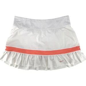 Nike Dri-Fit Womens White Ruffle Hem Athletic Wear Tennis Skort Size M - Picture 1 of 9