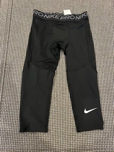 Boys Nike Pro 3/4 spandex Compression Tights Black Large L New - Picture 1 of 1