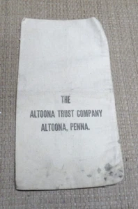 Vintage Canvas Bank Deposit Money Bag THE ALTOONA TRUST COMPANY Altoona Pa - Picture 1 of 4