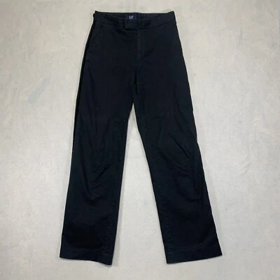 Gap Chino Tuxido Pants Women's Juniors 1 Black Flat Front Straight Leg Trouser - Image 1 of 4