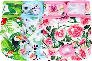 3-Pack Washable Female Dog Diapers Reusable Waterproof Dog In Heat Potty Wraps - Picture 1 of 14
