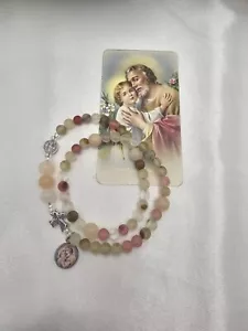 Bracciale Rosario San Giuseppe Rosario San Benedetto Stretch & Avvolgente con Biglietto di Preghiera Vintage - Foto 1 di 13