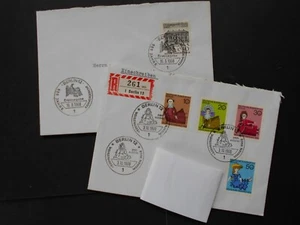 Berlin 1968 schöne Belege 320 + 322-5 echt gelaufen mit Ausgabetagstempel (t53) - Bild 1 von 1
