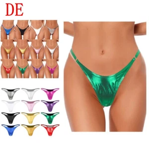 Damen Metallic G-String Hohe Taille Micro Slip Tanga T-Back Dessous Unterwäsche - Bild 1 von 127