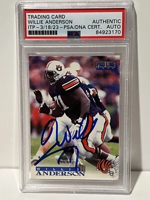 WILLIE ANDERSON Signed Auto Autographed 1996 Pro Line RC Bengals PSA/DNA Slab - Image 1 of 2