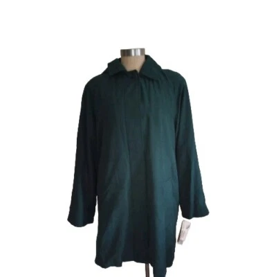 London Fog Trench Rain Coat Women's Size Medium Green removable hood lining NWT - Image 1 of 4