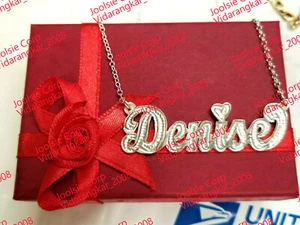 PERSONALISIERTE EINZELNE STERLINGSILBER NAMENSSCHILD HALSKETTE - Bild 1 von 1