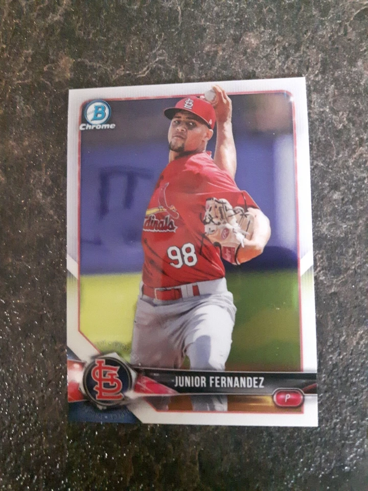 2018 Topps Bowman Chrome Prospects Junior Fernandez Rookie RC Card# BCP96 - Image 1 of 1