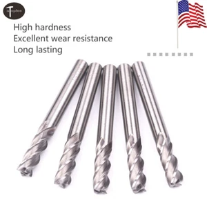 LWCUSNJ 5PCS 1/4'' HSS Spiral 4 Flute End Mill Cutter CNC Drill Bit Tool - Picture 1 of 8