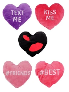 Valentines Day 5 Pack Plush Hearts Stuffed 6 Inch Soft Anniversary Birthday - Picture 1 of 9