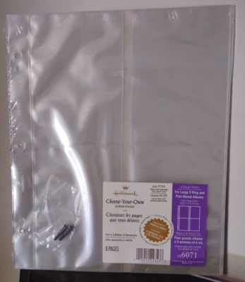 Hallmark 4 Bolsillos AR6071 (8) 4x6 Elige-Tu-Propio 3 Páginas de Álbum Encuadernadas en Anillo/Post Foto 1 de 3