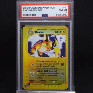 PSA 8 Raichu 61/165 Expedition Reverse Holo Rare WOTC E Series  Pokemon TCG - Bild 1 von 3