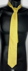 Salvatore Ferragamo Mens Yellow/Blue FishTie 100%Silk L58xW4 Made in Italy - Picture 1 of 5