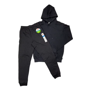NEW Hanes Boy's Black Basic Hooded Sweatsuit Size Small/Large B58 - Picture 1 of 6