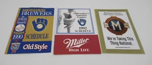 Milwaukee Brewers 1990-1992-1998 Season Schedules LOT of Three (3) - Picture 1 of 7